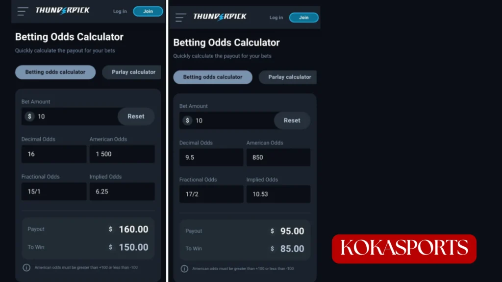 illustrated through this widely-used betting calculator