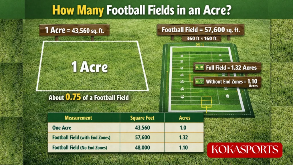 How Many Football Fields in an Acre?