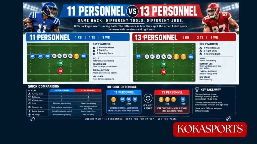 When Teams Use 11 Personnel vs 13 Personnel