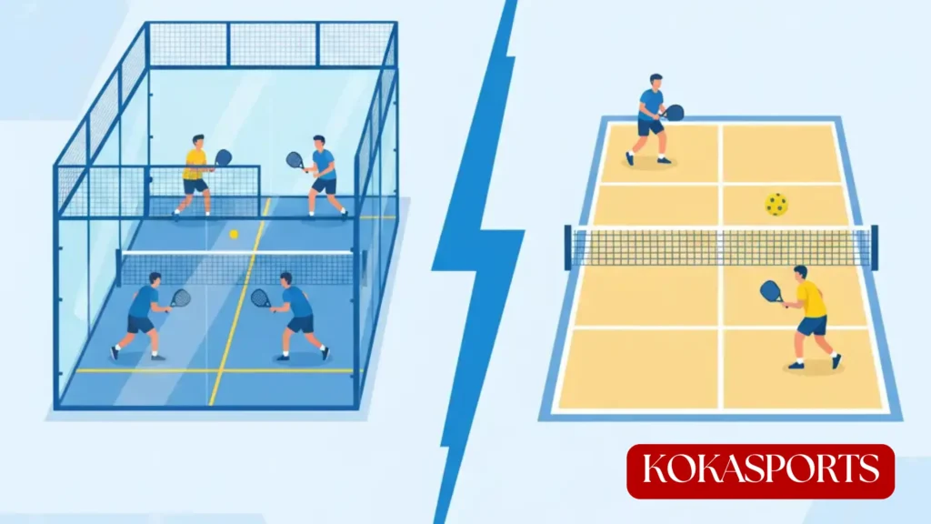 What are the differences between padel and pickleball courts?